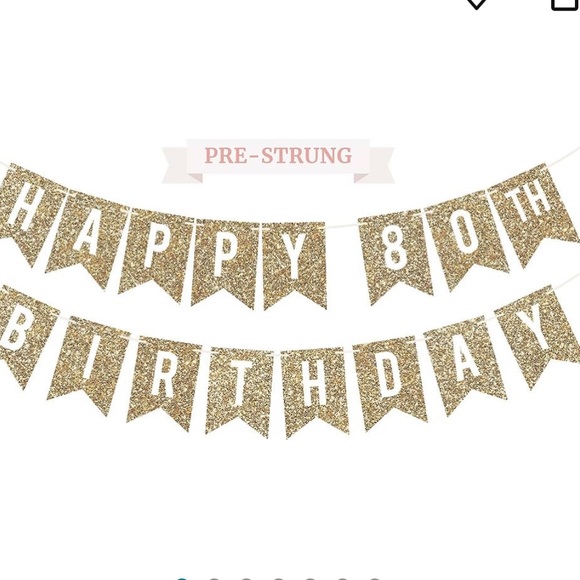 NWOT - Pre Strung Happy 80th Birthday sign Comes with 5 Tropical Drawstring Bags - Picture 6 of 14